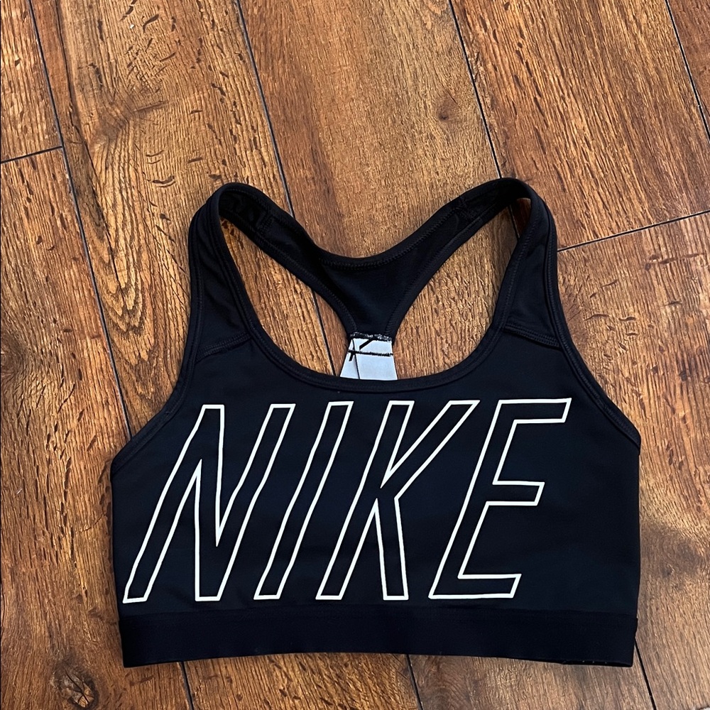 Nike Women's Black Sports Bra with Bold Logo